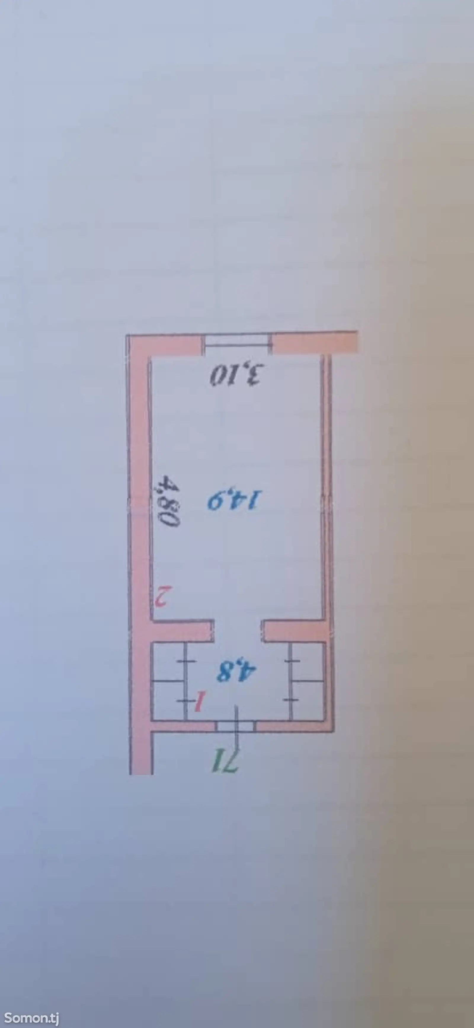 1-комн. квартира, 3 этаж, 25 м², махалаи 31 хонаи 44 хучраи 71-2