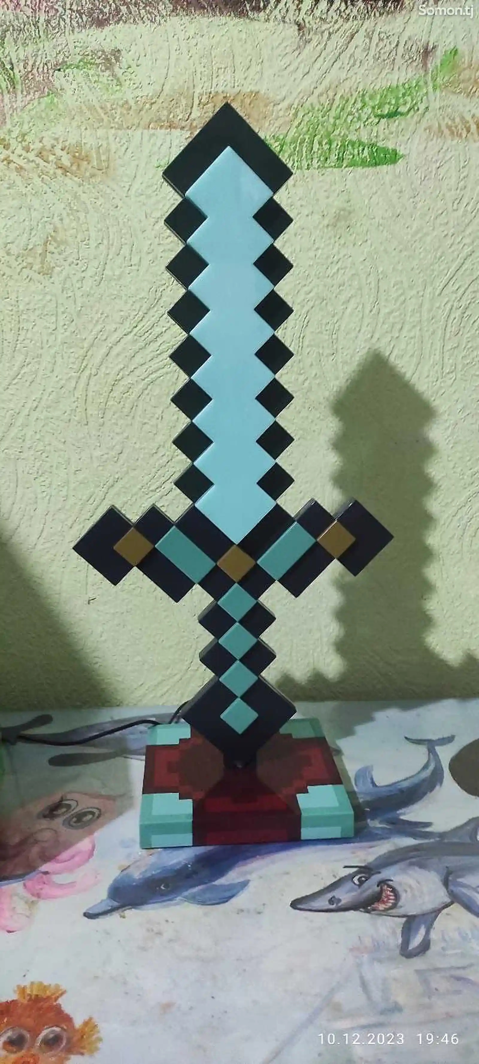 Светильник ночник алмазный мечь Minecraft-2