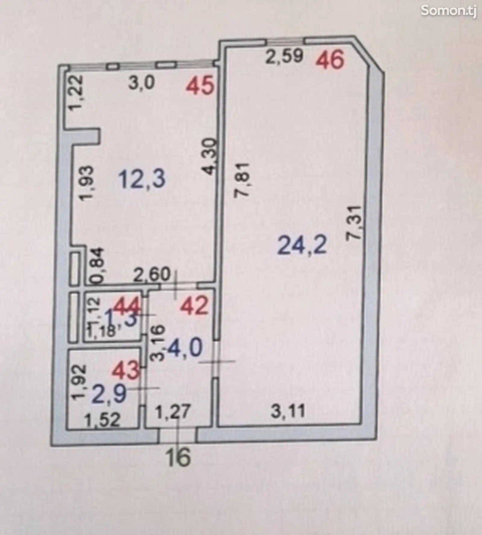 1-комн. квартира, 2 этаж, 45 м², повороти Лелинград-1