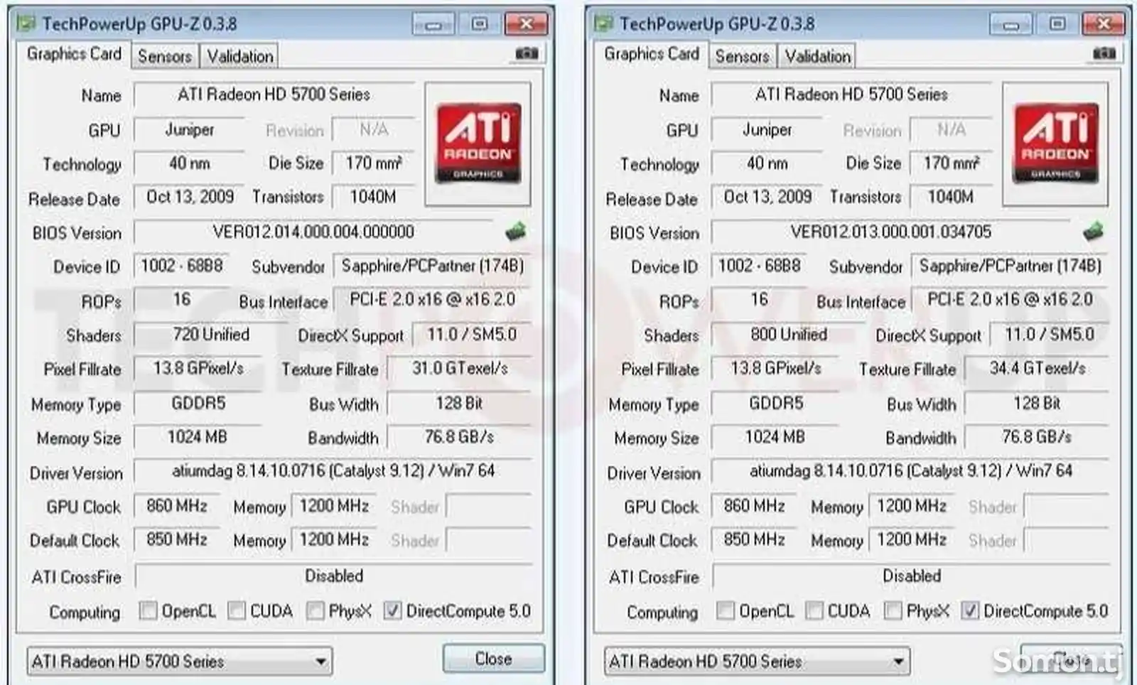 Видеокарта AMD Radeon hd 5700 1gb, 128bit ,ddr5-1