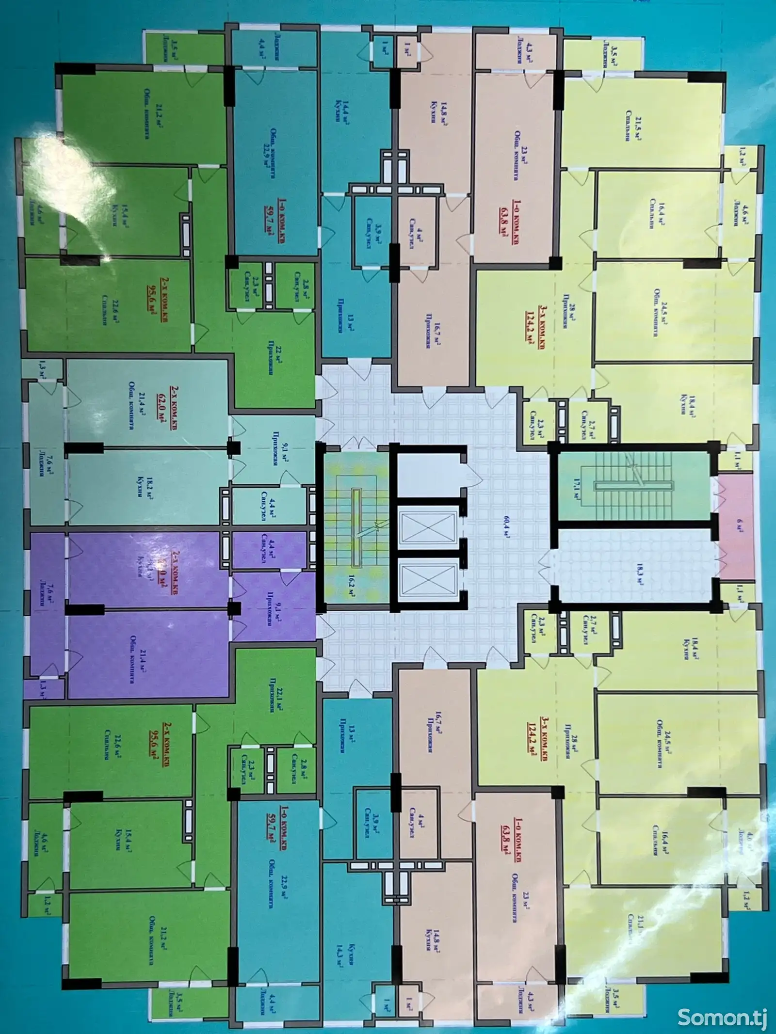 3-комн. квартира, 11 этаж, 95 м², ул.Рахмон Набиев ( мехмонхонаи Сугдиён)-6