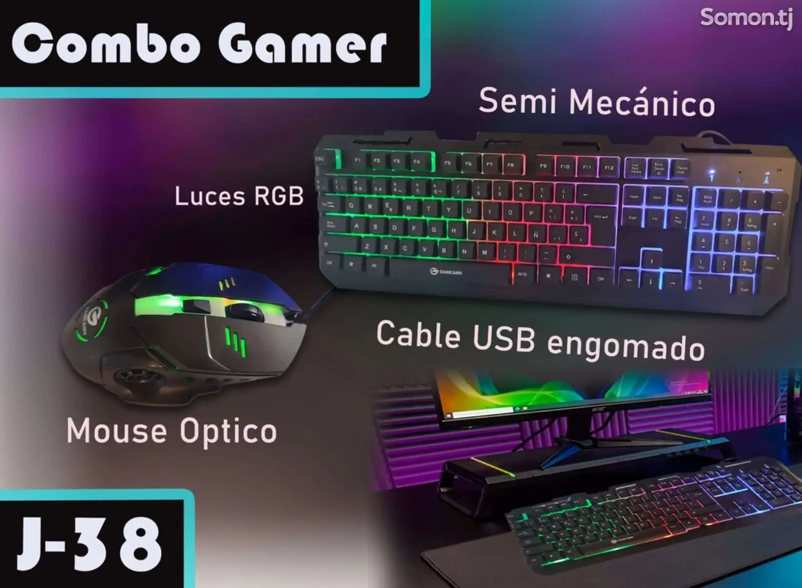 Игровая клавиатура с мишкой Teclado Gamer J-38-1