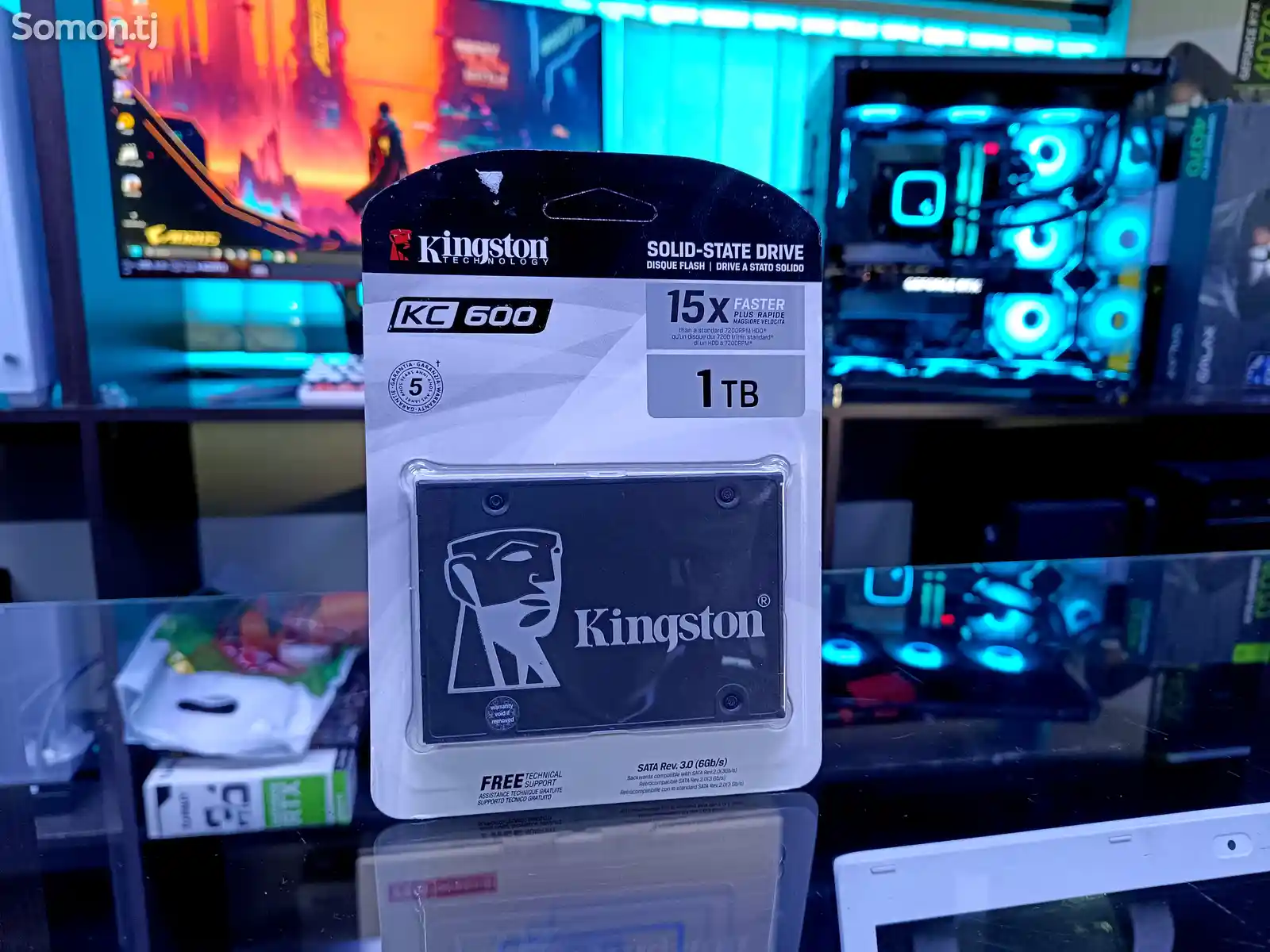 SSD накопитель Kingston KC600 X15 1TB 550MB/S
