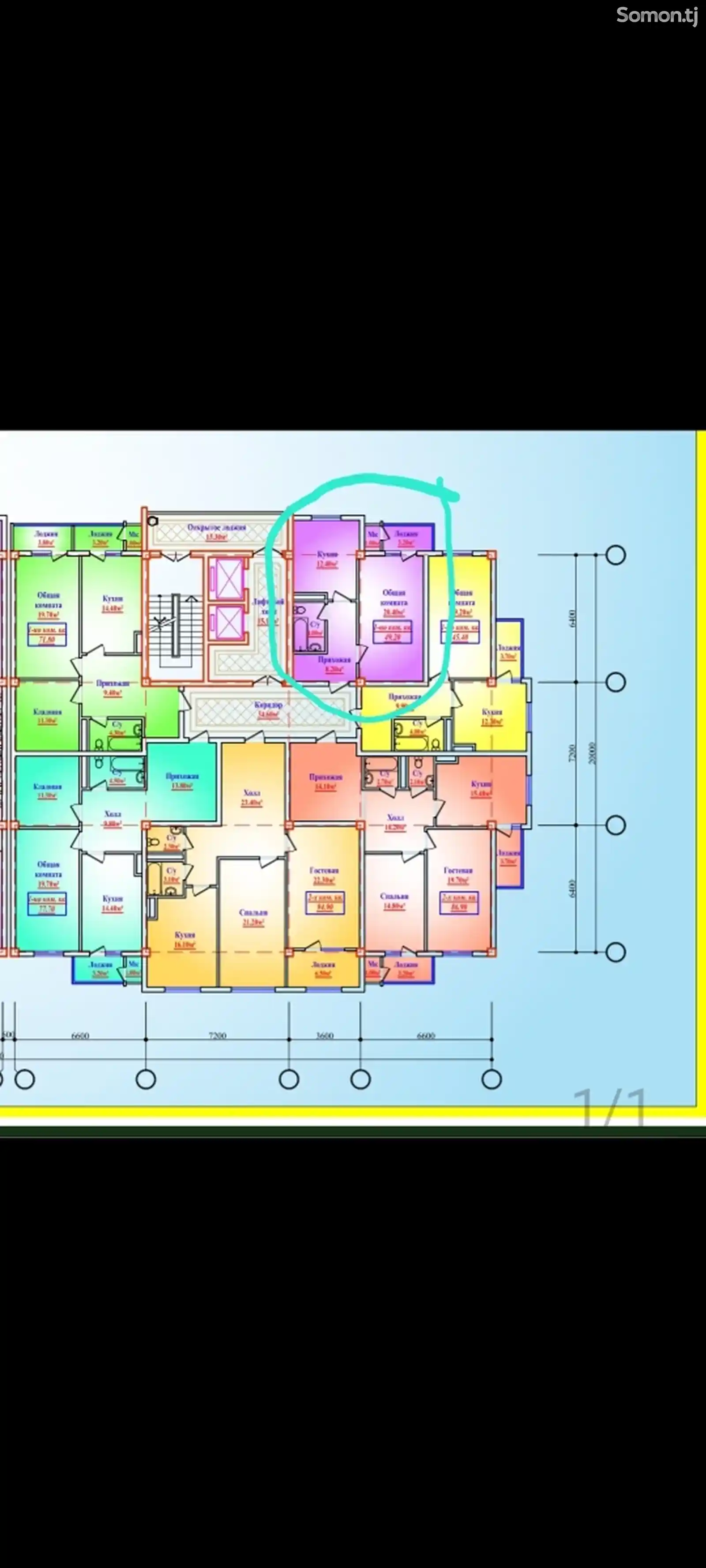 2-комн. квартира, 5 этаж, 50 м², куч. Дурахшон, Шабчарог-7