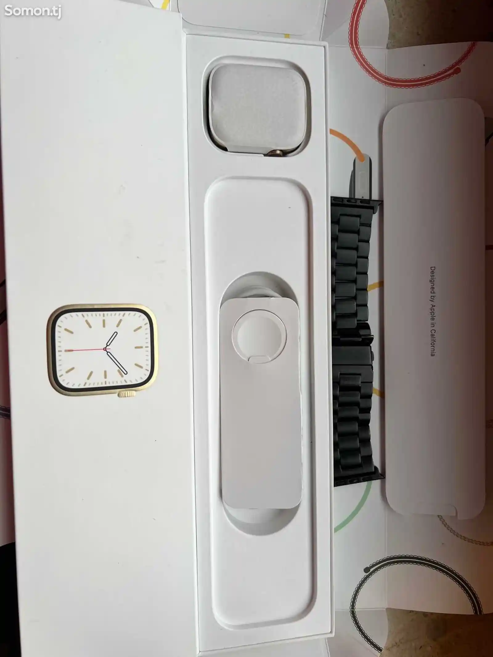 Смарт часы Apple Watch Series 7 gold stainless steel-12