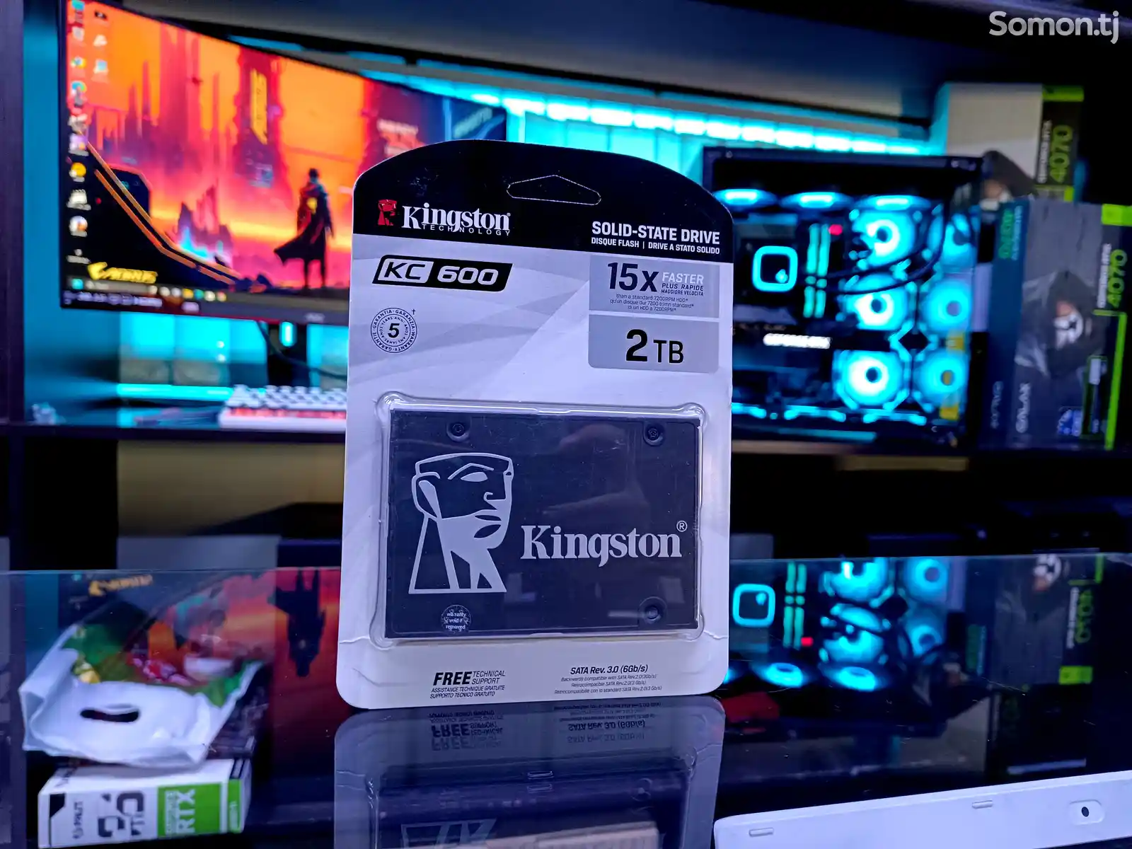 SSD накопитель Kingston KC600 X15 2TB 550MB/S