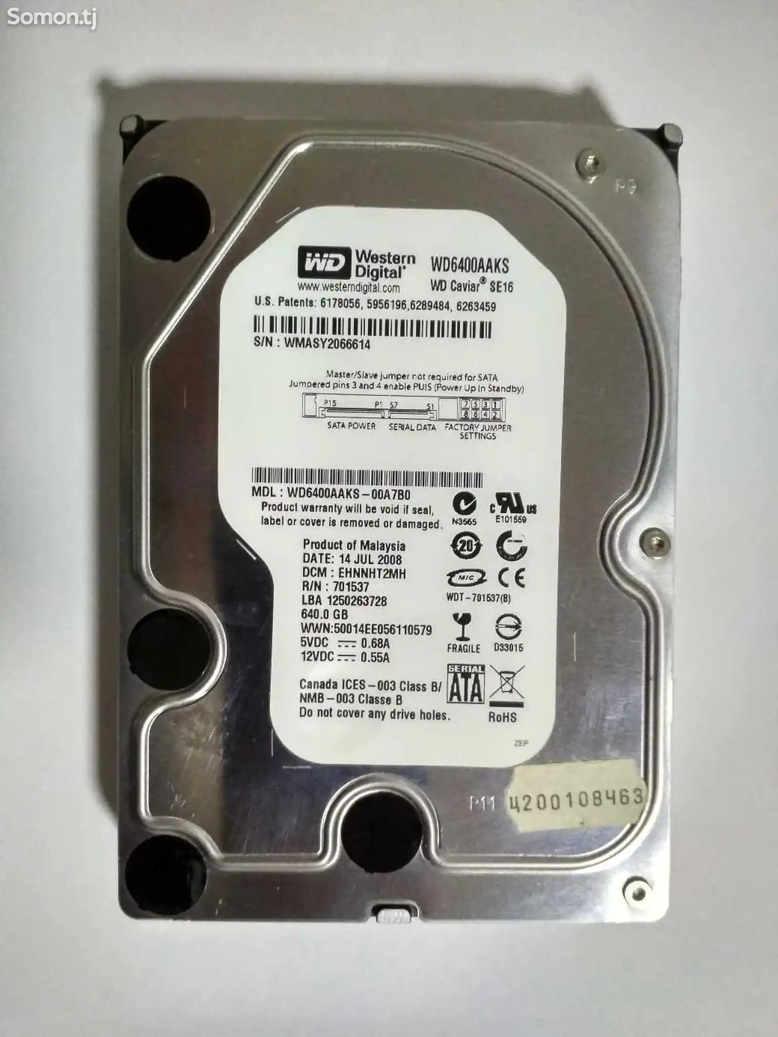 Жёсткий диск WD 640gb-1