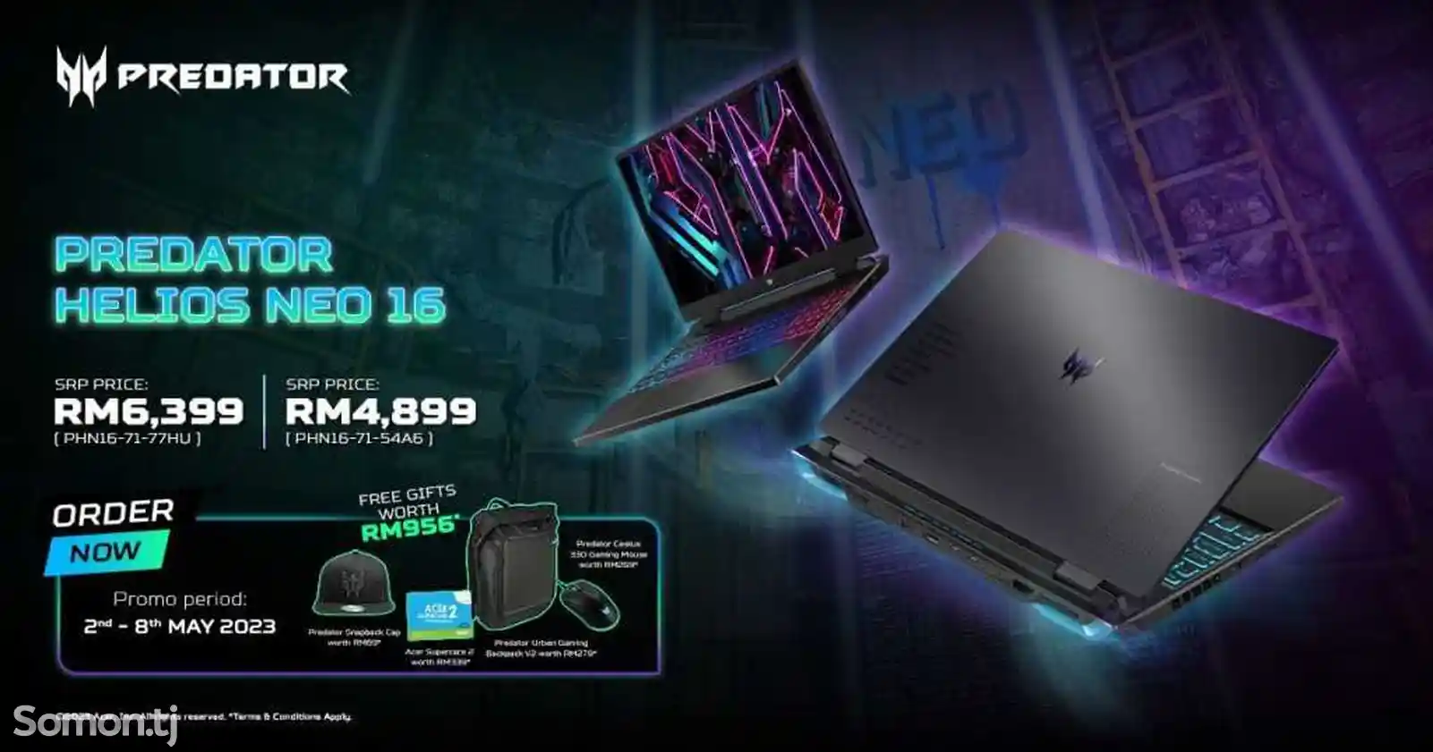 Игровой Ноутбук Acer Predator Helios Neo 16 i9-13900HX RAM 32GB RTX 4060 8GB-10