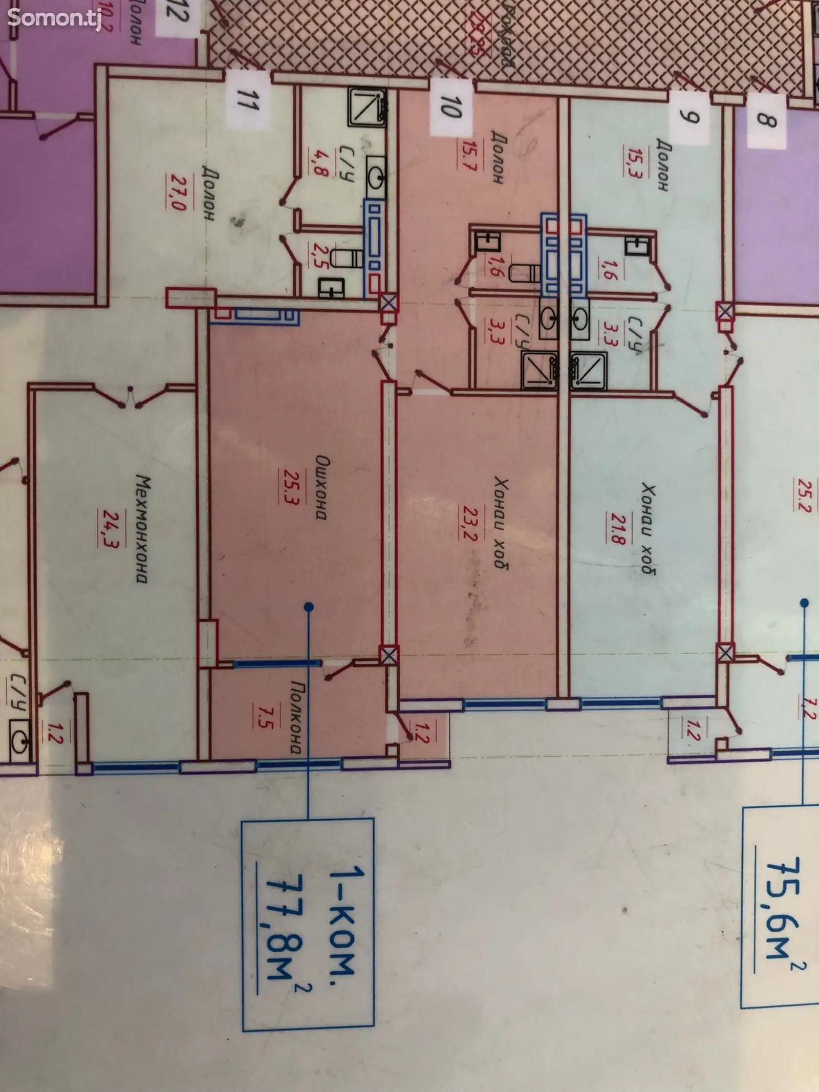 2-комн. квартира, 17 этаж, 77 м², Профсоюз-2