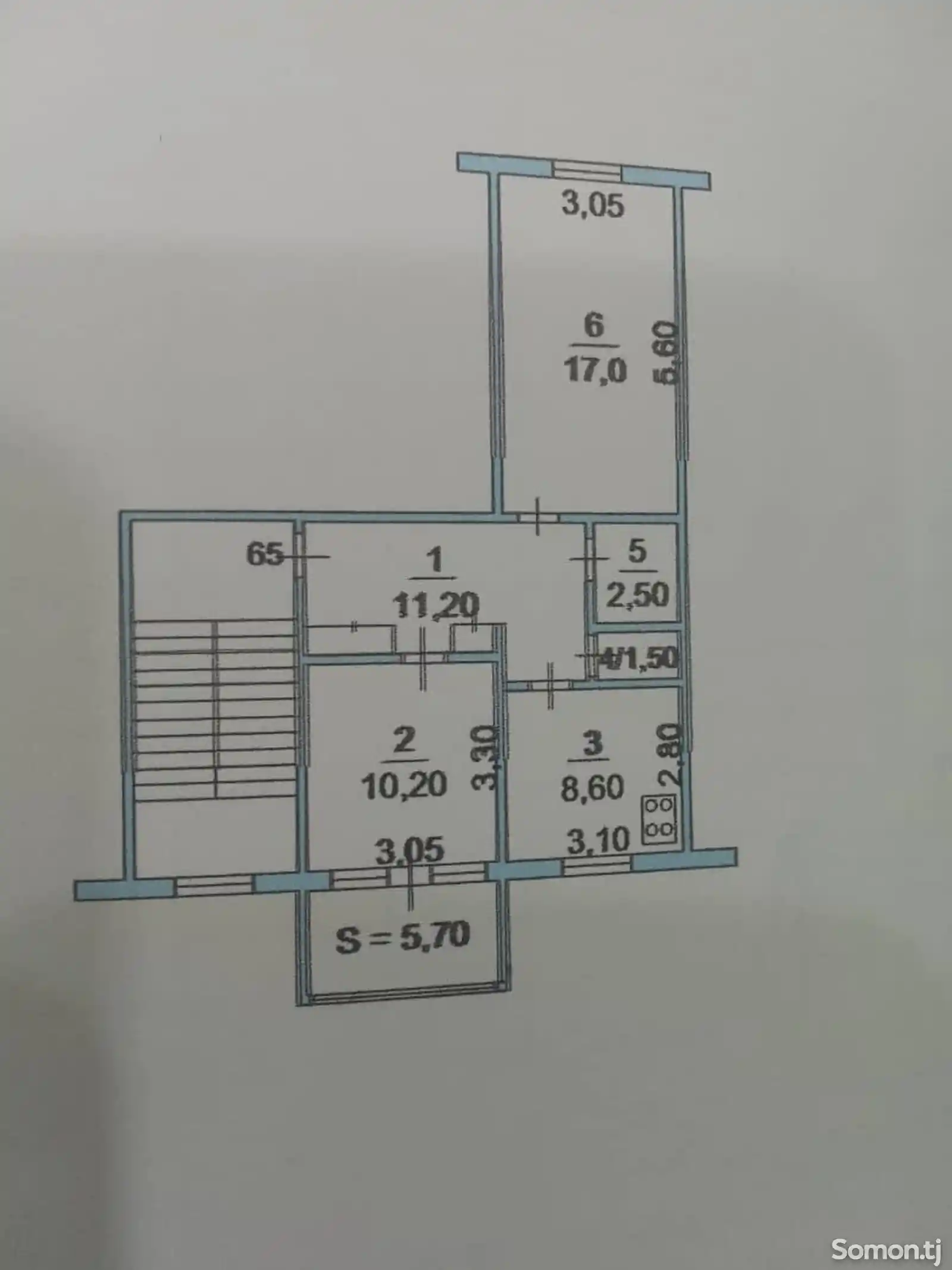 3-комн. квартира, 4 этаж, 51 м², 13мкр-2