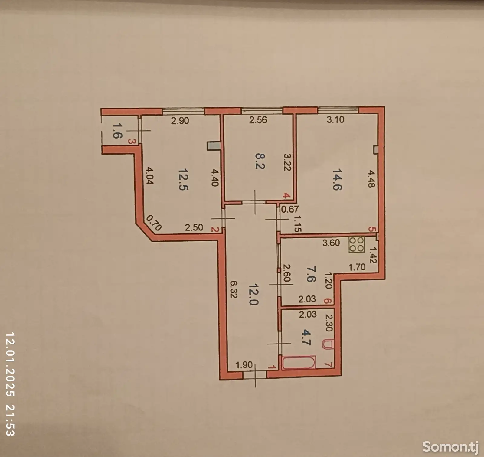 3-комн. квартира, 3 этаж, 61 м², Электрон-1