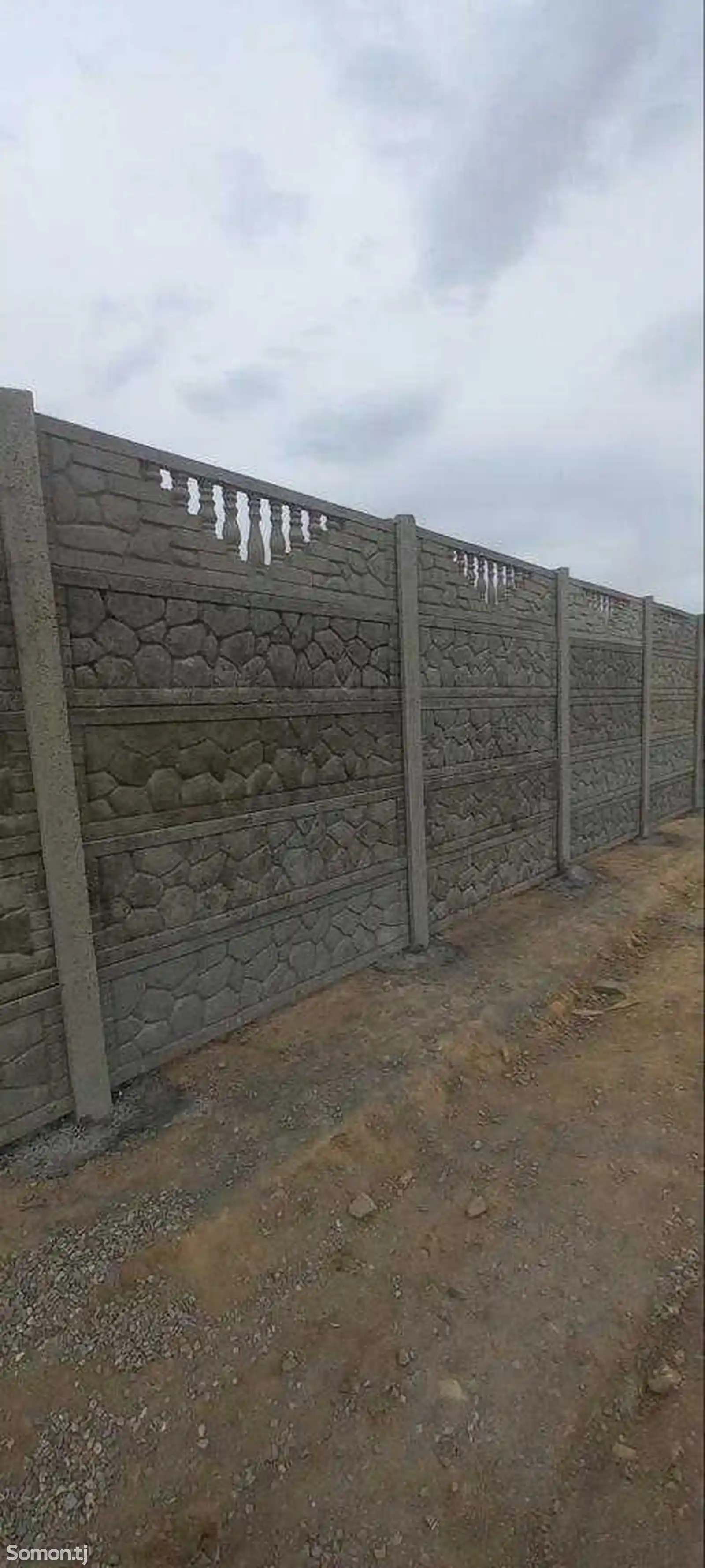 Бетонный декоративный забор-6