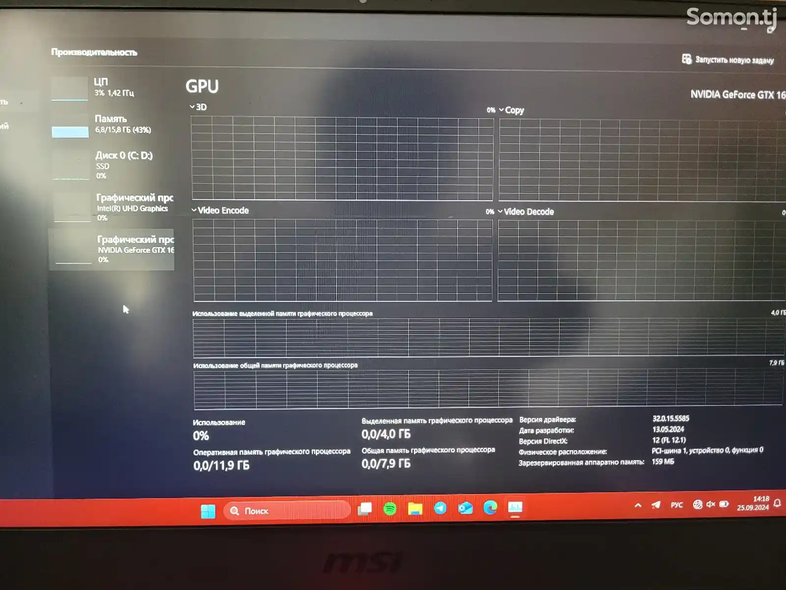 Ноутбук Msi GL65 i7-10th Gen-10