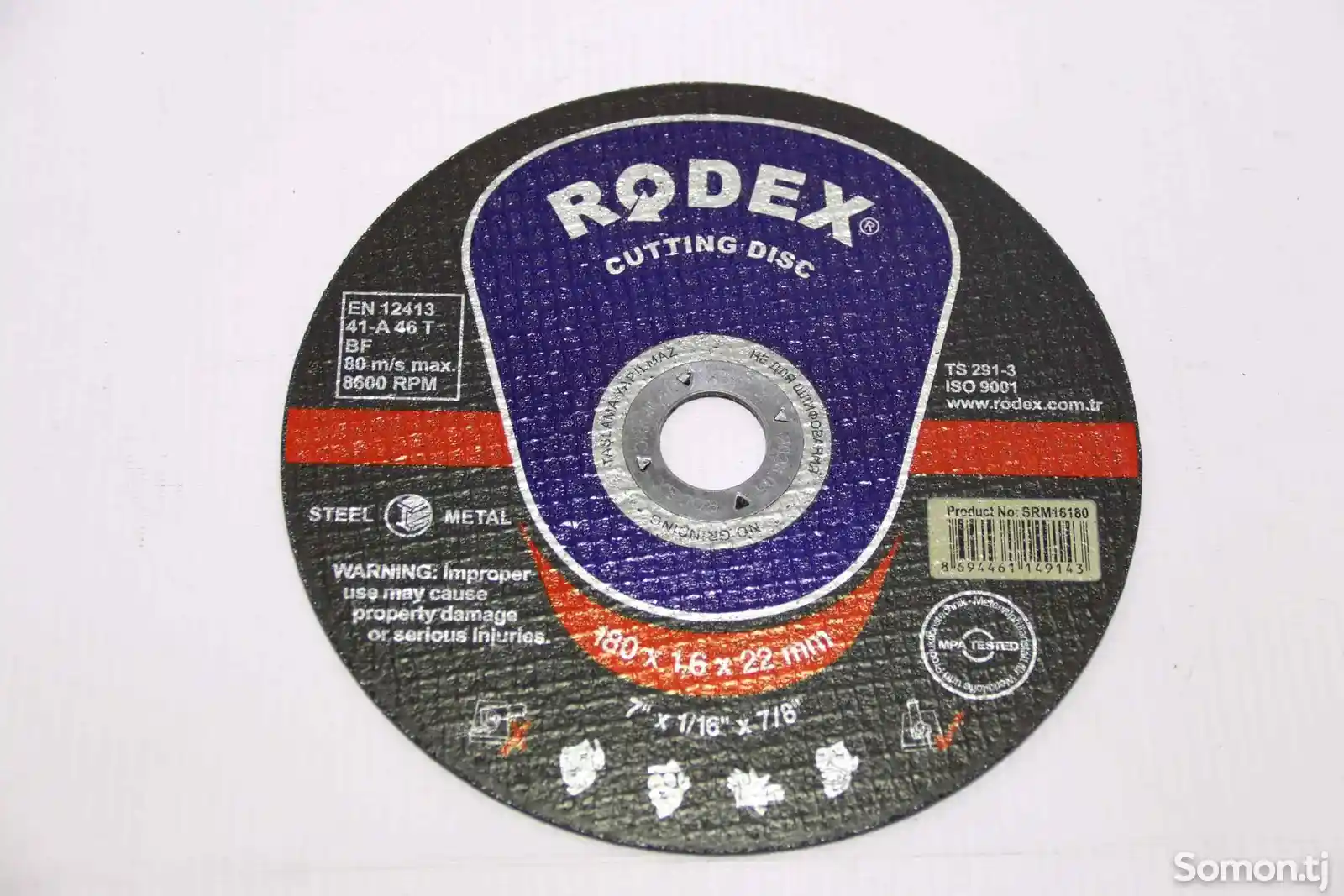 Диск для болгарки по металлу Rodex 180x1,6x22mm SRM16180