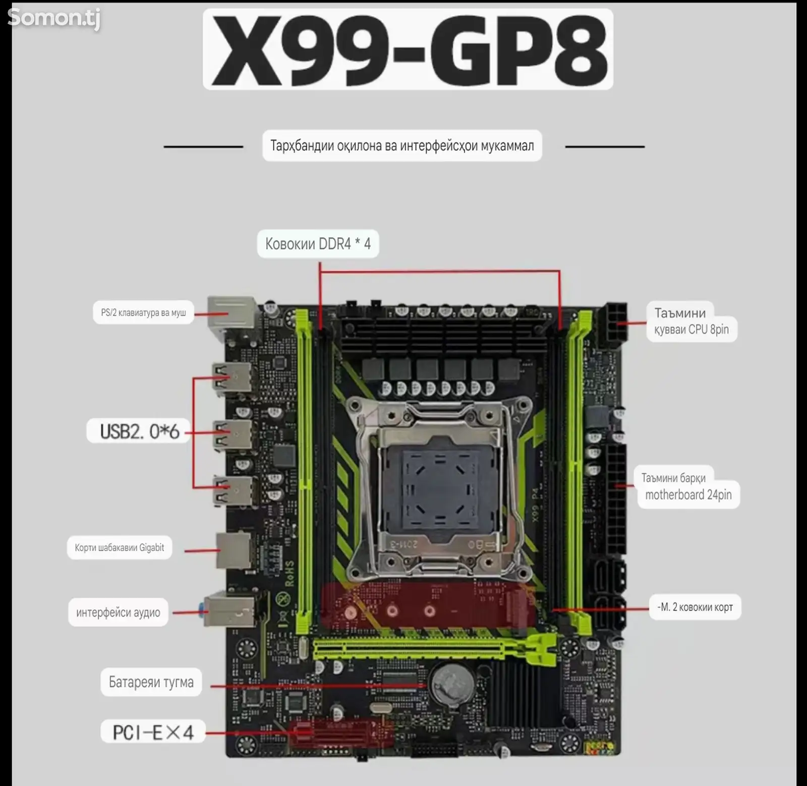 Игровая материнская плата X99 GP8-1