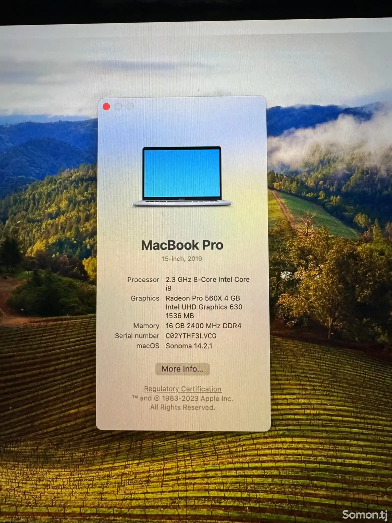 Ноутбук MacBook pro 2019 i9-5