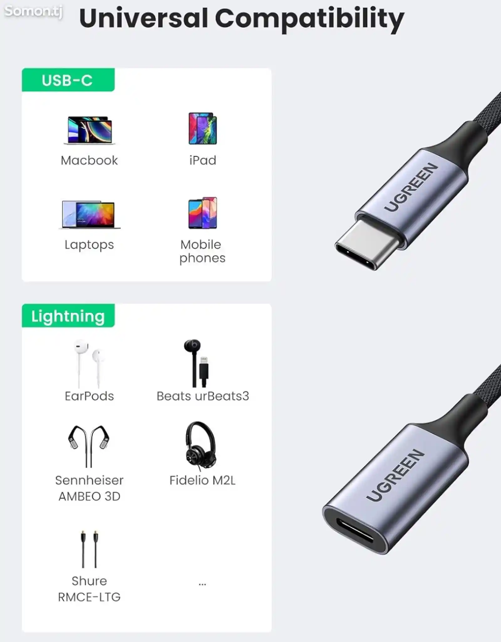Ugreen USB-C для подключения к Lightning-3