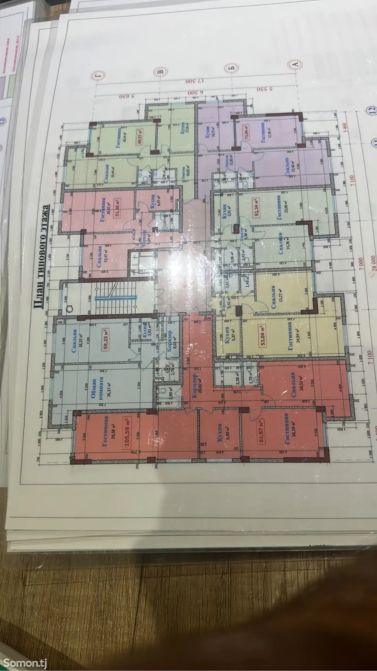 3-комн. квартира, 6 этаж, 106 м², куч. Вахдат-5