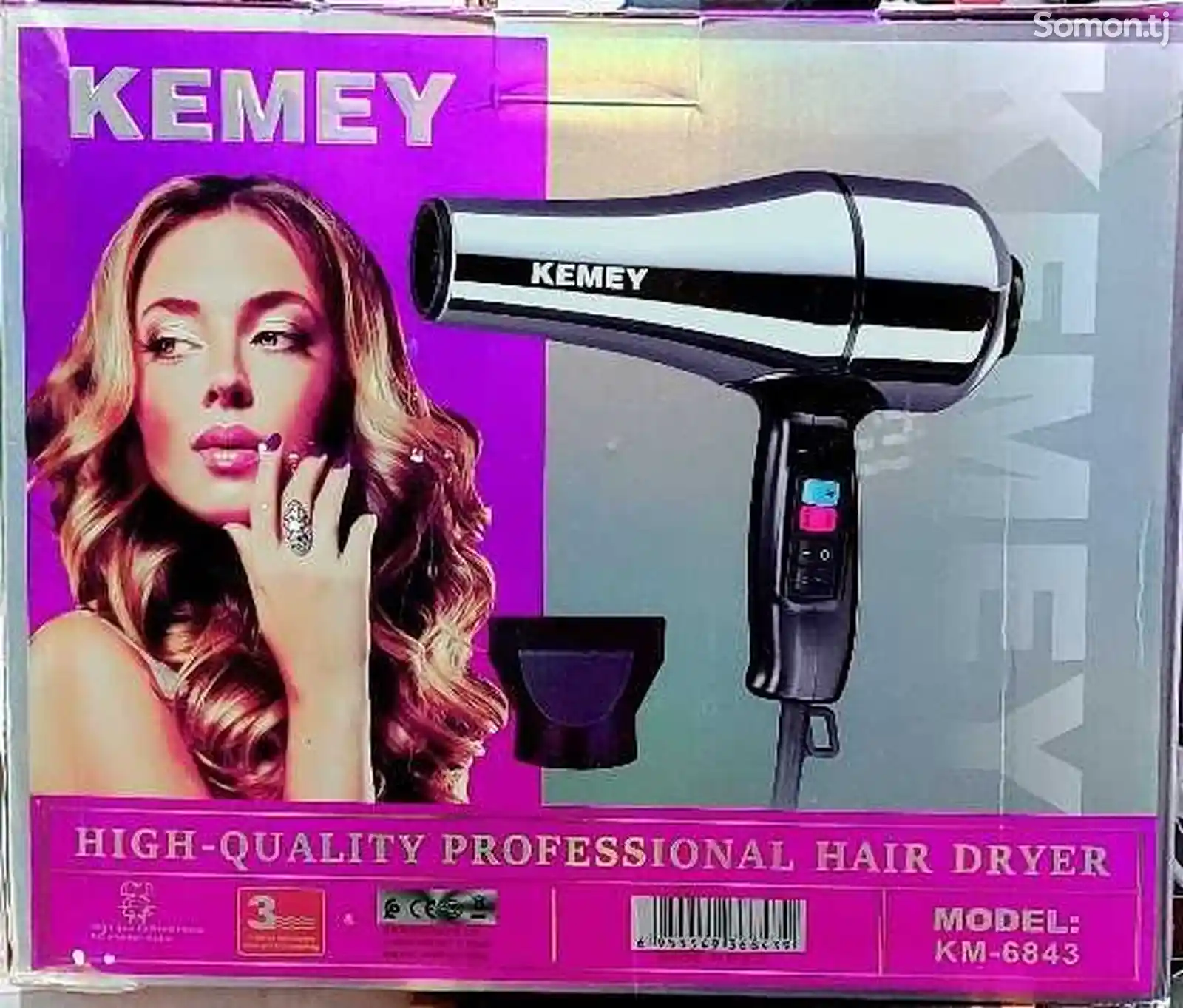Фен для укладки волос Kemey-6843-3