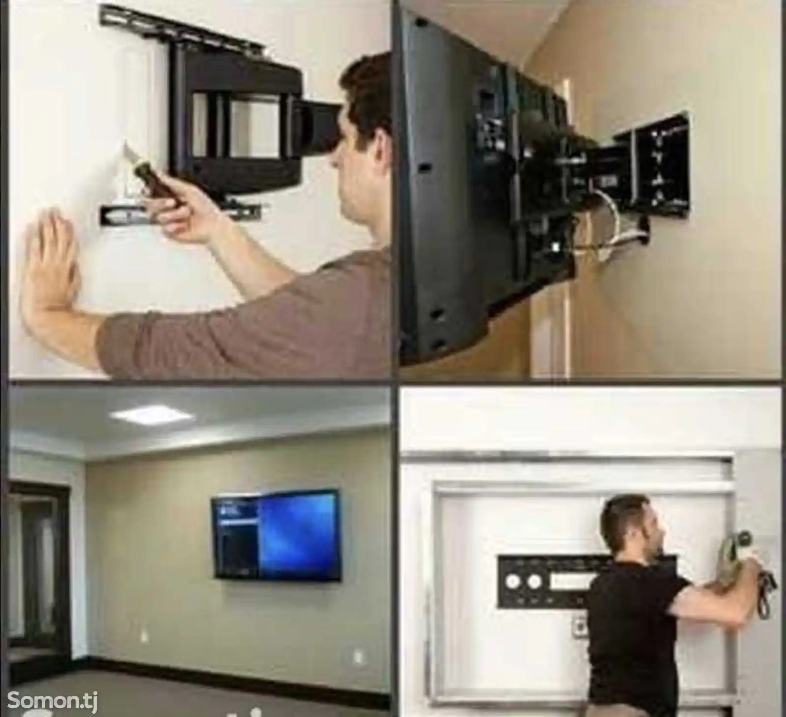 Установка телевизоров на стине