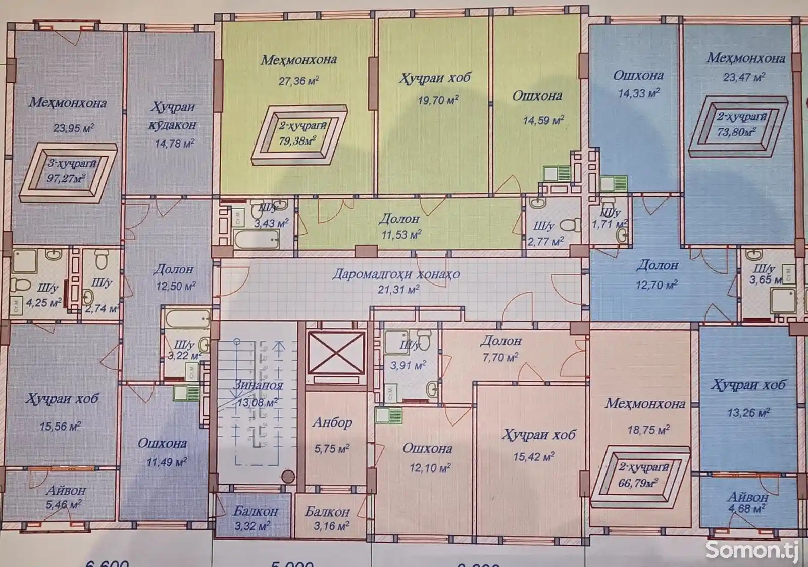 2-комн. квартира, 5 этаж, 67 м², 20 мкр-2