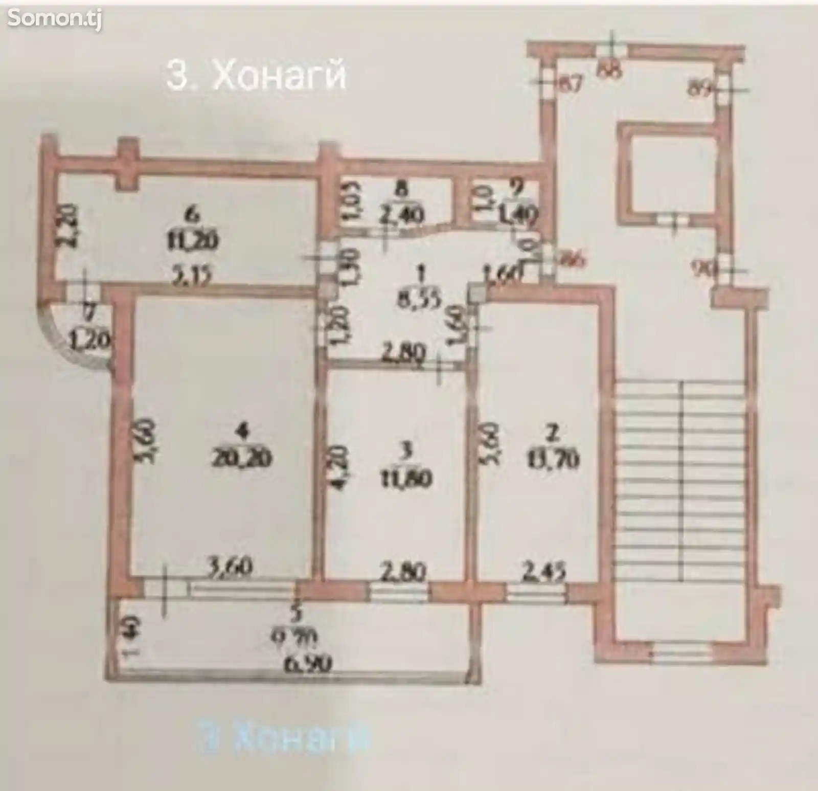 3-комн. квартира, 4 этаж, 90 м², 34мкр-14
