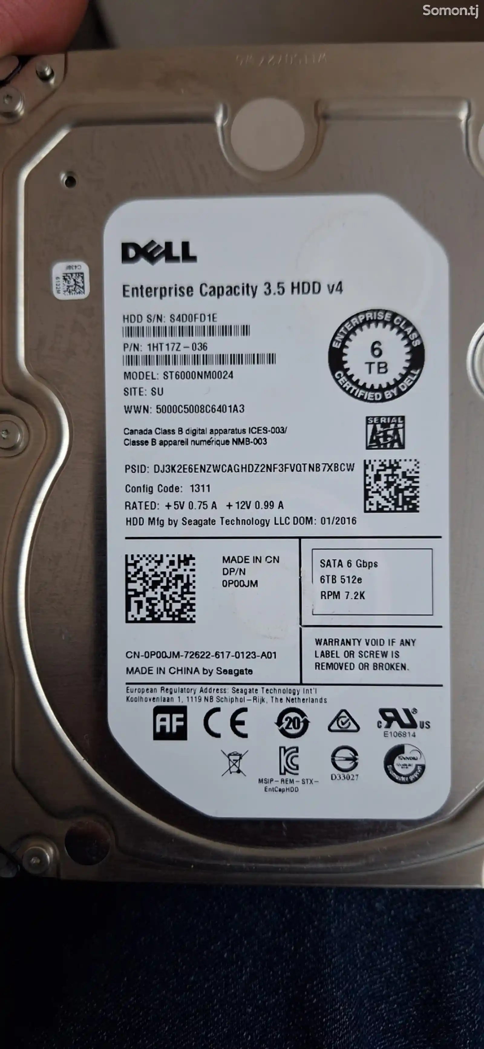 Жесткий диск HDD Dell 6tb-1