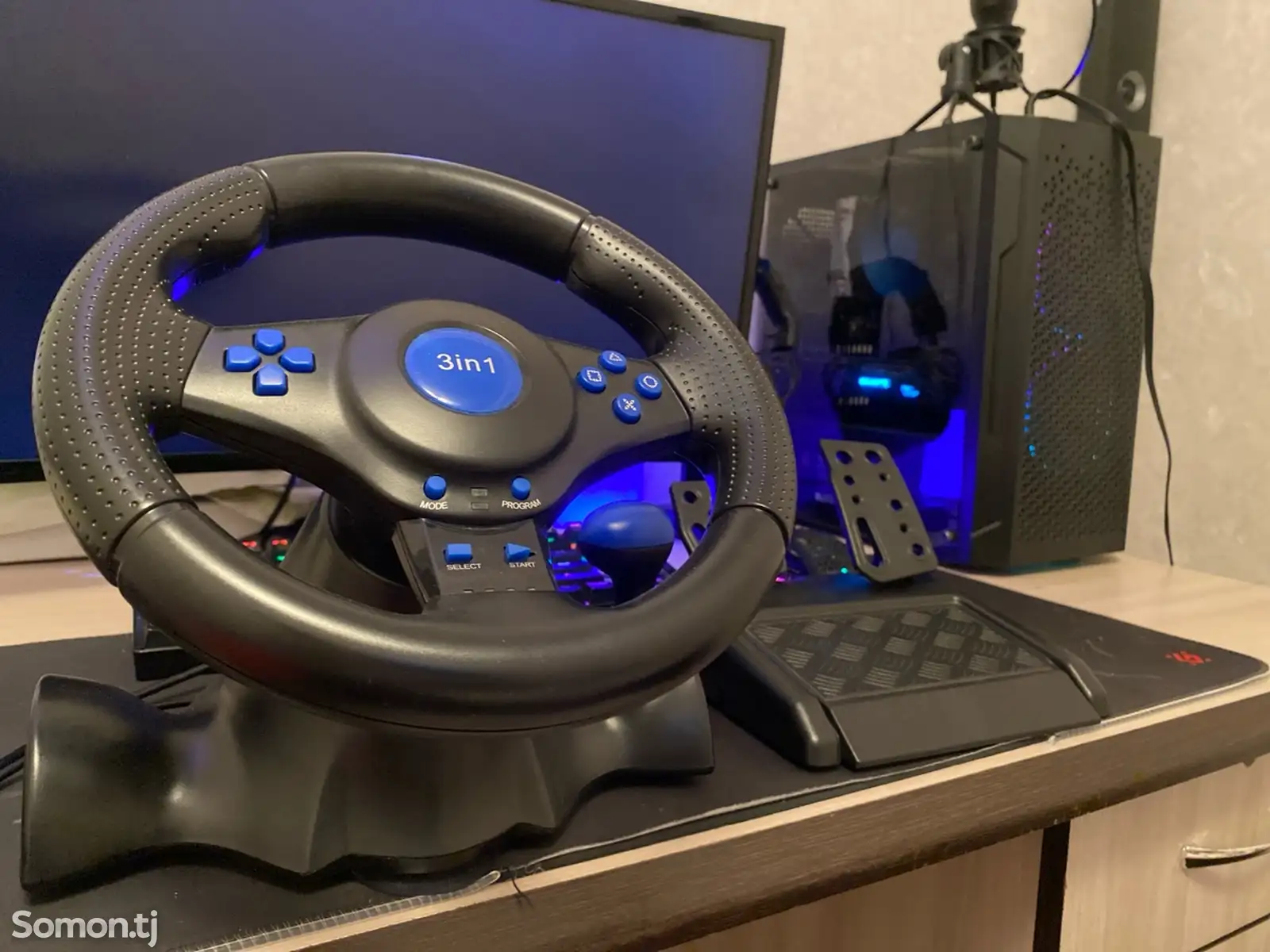 Руль с педалями 3в1 Vibration Steering Wheel-1