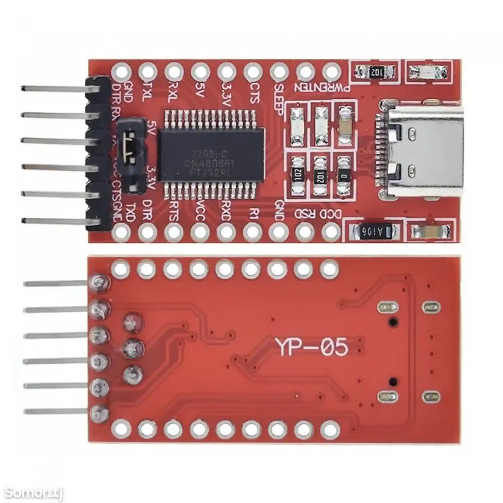 Преобразователь USB-TTL FT232RL, USB-UART, 3.3-5V-2