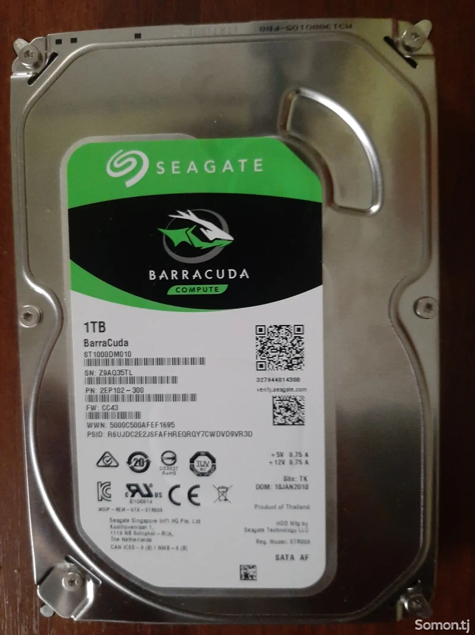 Жёсткий диск HDD Seagate Barracuda 1 терабайт-1