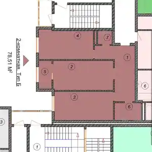 2-комн. квартира, 4 этаж, 79 м², Шохмансур