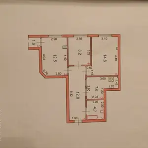 3-комн. квартира, 3 этаж, 61 м², Электрон