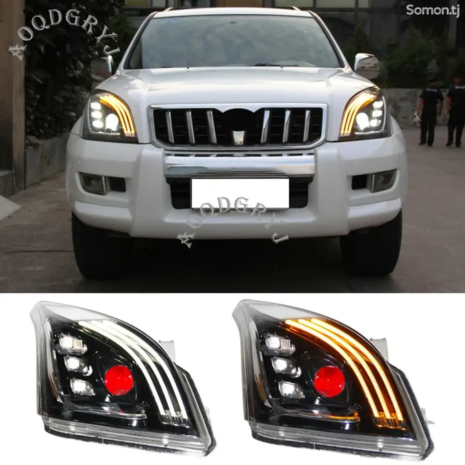 Передние фары на Toyota Prado 2003-2009-3