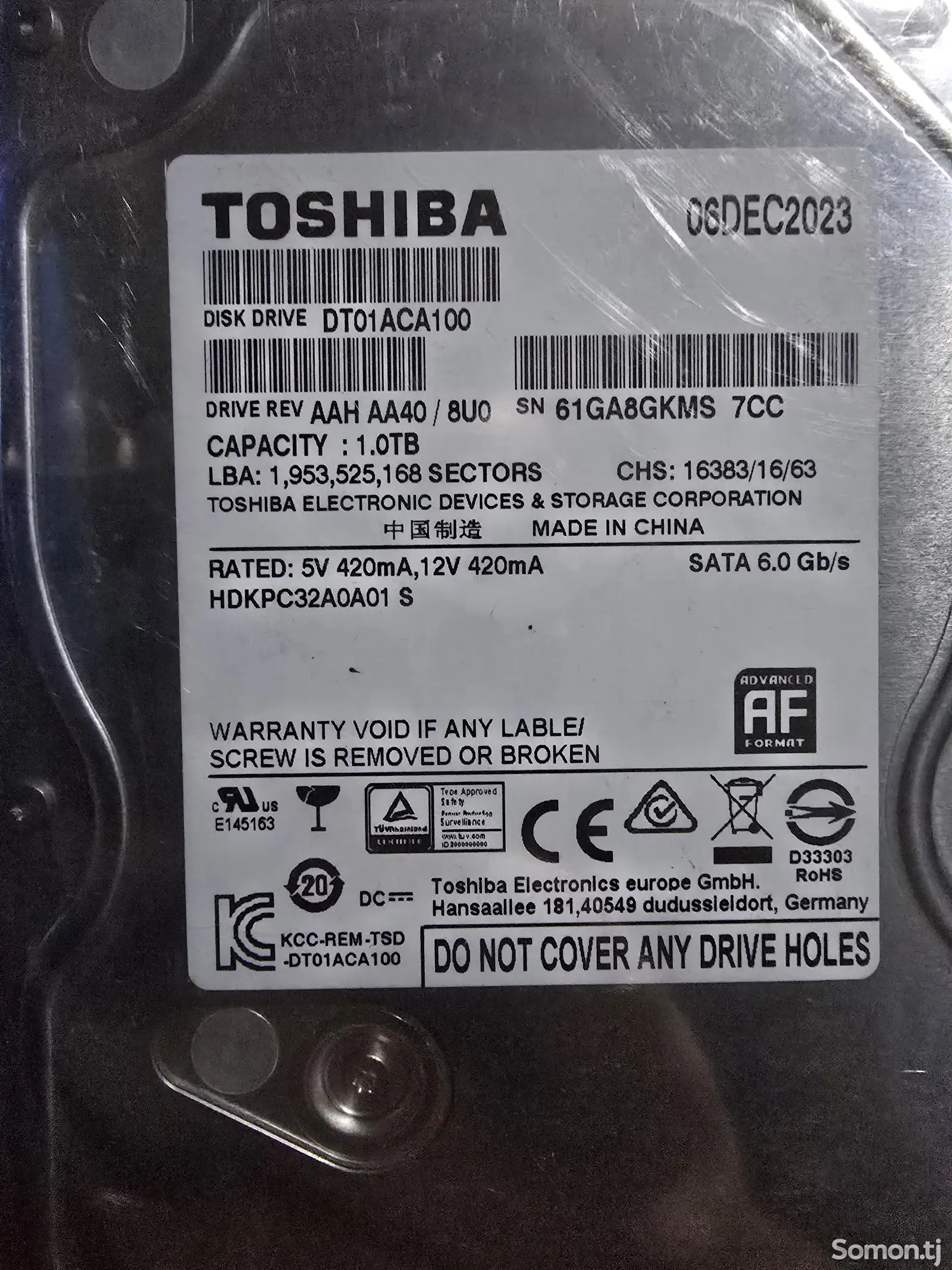 Жесткий диск Toshiba 1Tb-1