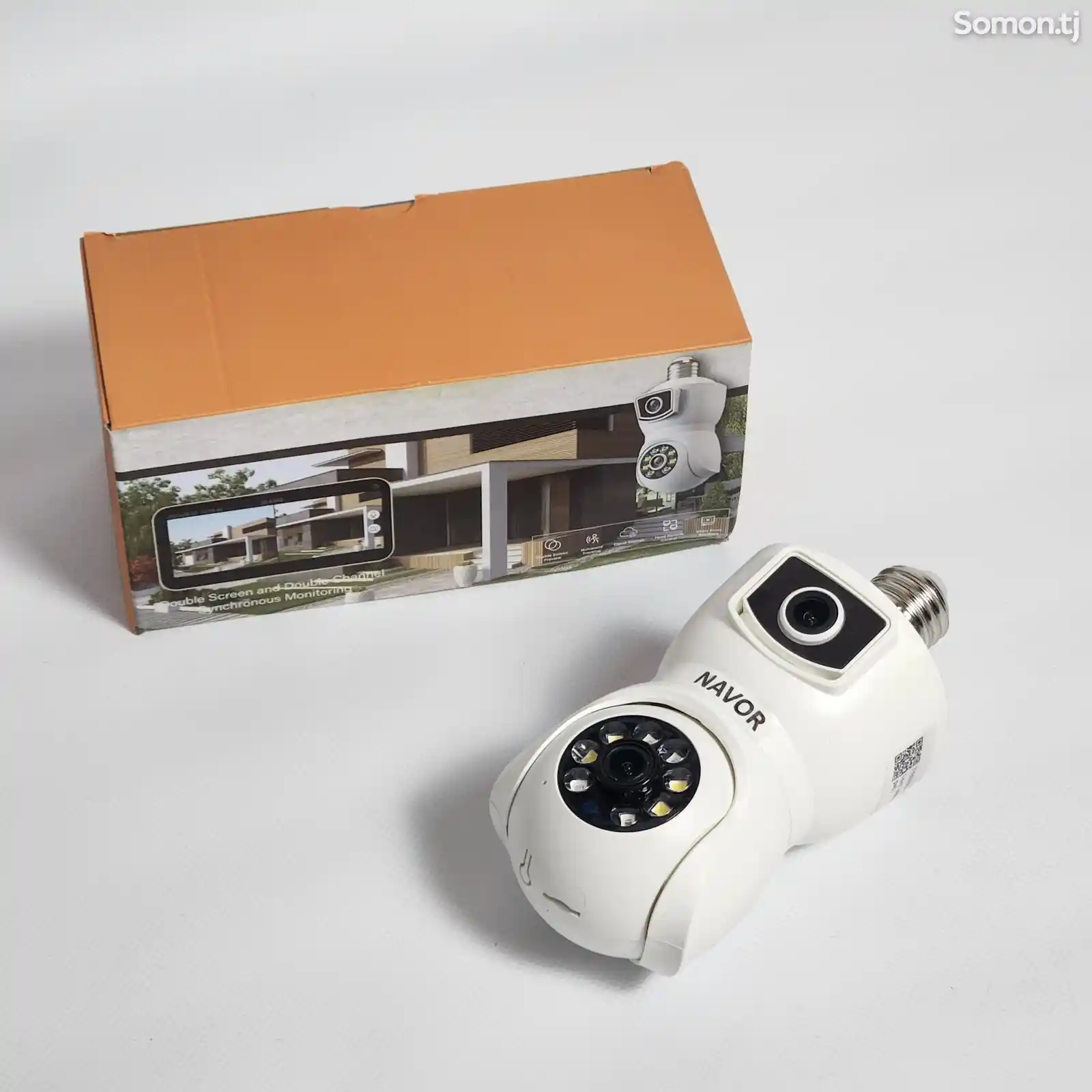 Двухобъективная камера лампочка с цветным ночным изображением-3