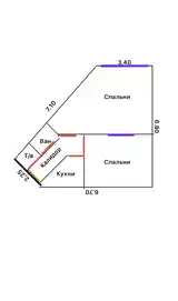 2-комн. квартира, 6 этаж, 43 м², Фирдавси 2-16