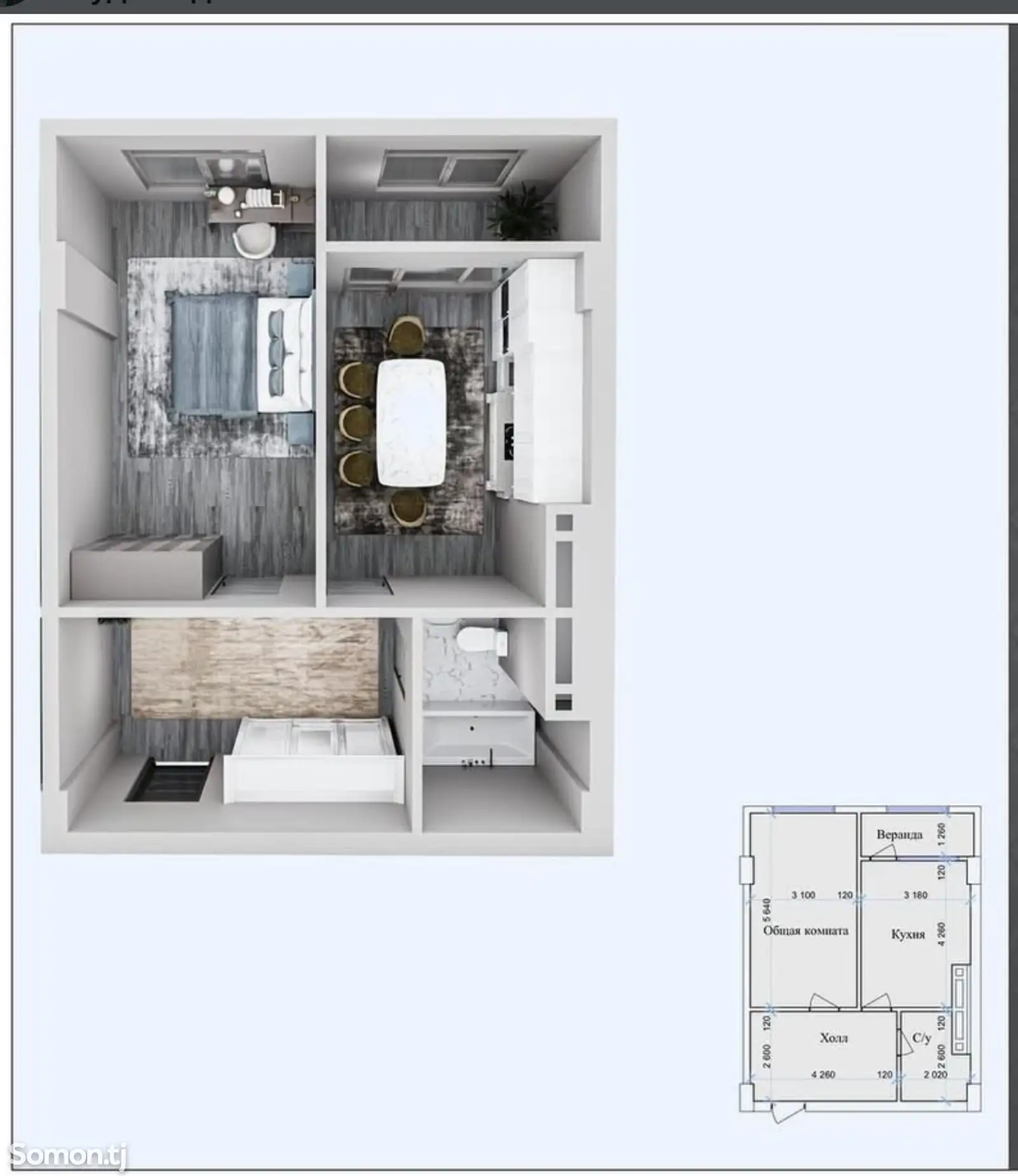 1-комн. квартира, 4 этаж, 50 м², 17 мкр-1