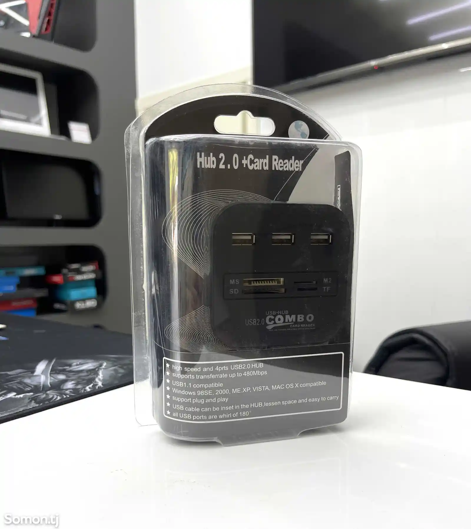 Кард ридер/USB HUB 2.0 - Micro SD Card reader