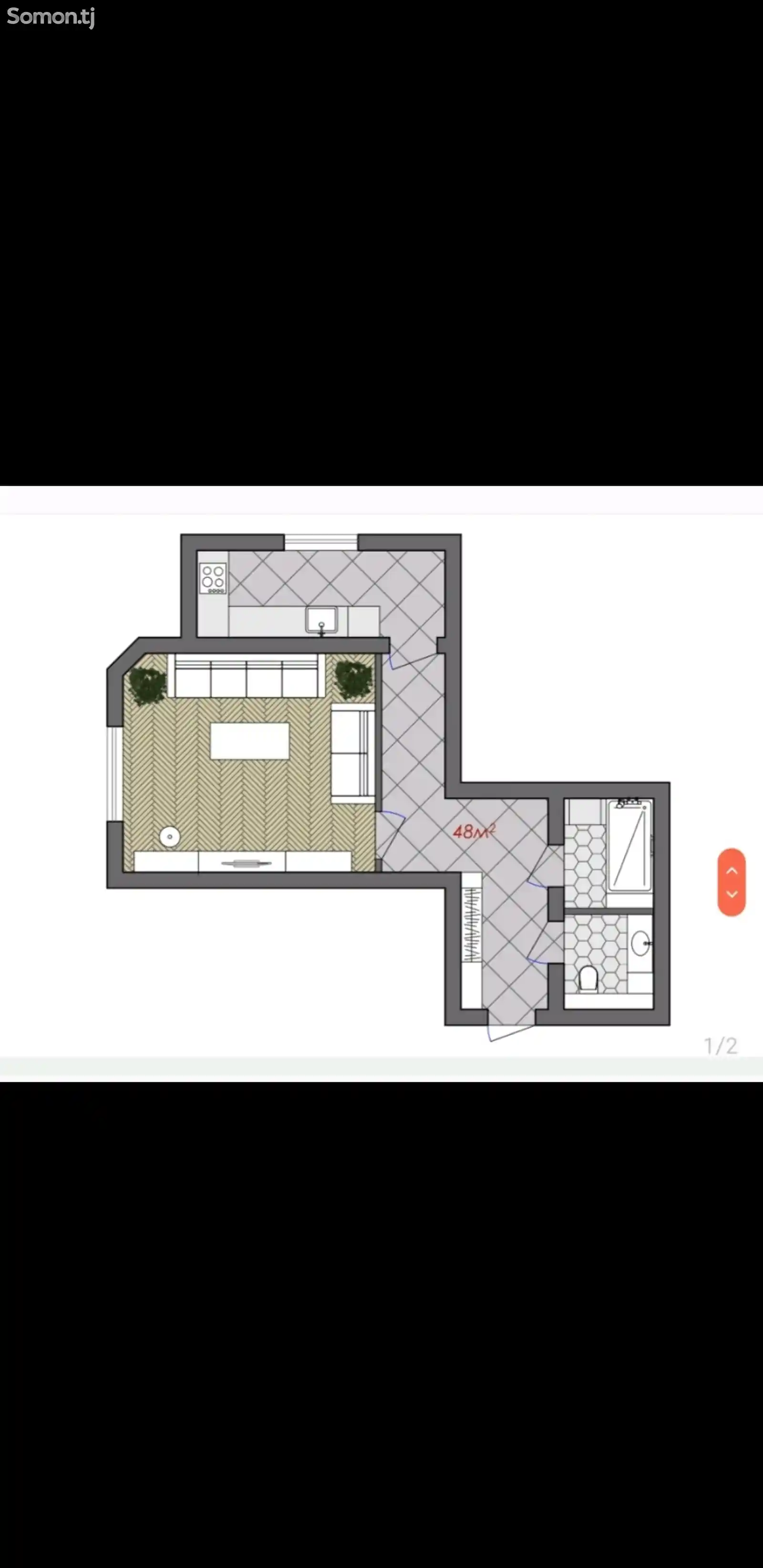 1-комн. квартира, 9 этаж, 48 м², 18 мкр-6