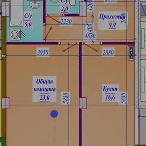 1-комн. квартира, 9 этаж, 58 м², Сомонӣ