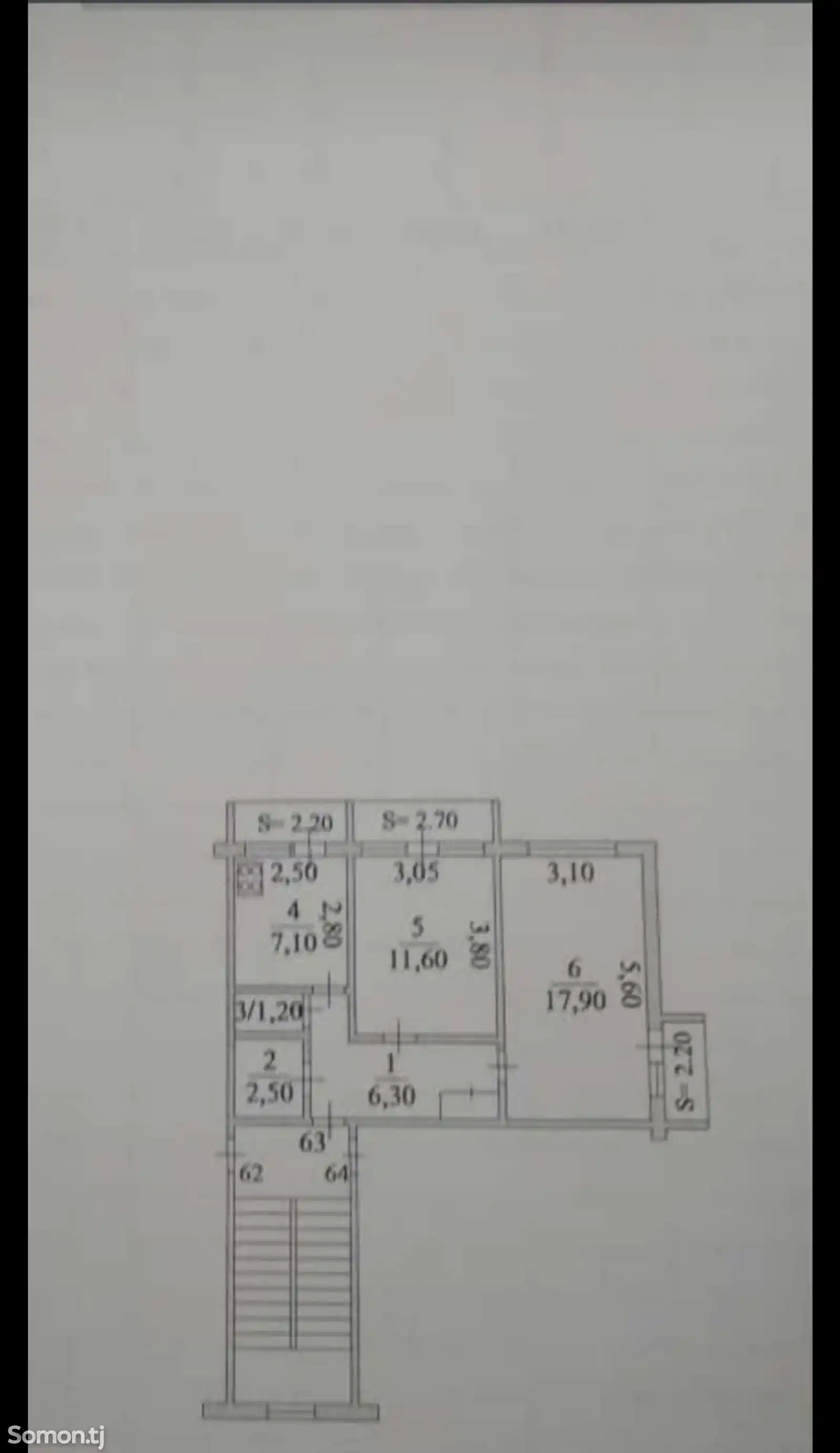 2-комн. квартира, 4 этаж, 50 м², 1мкр