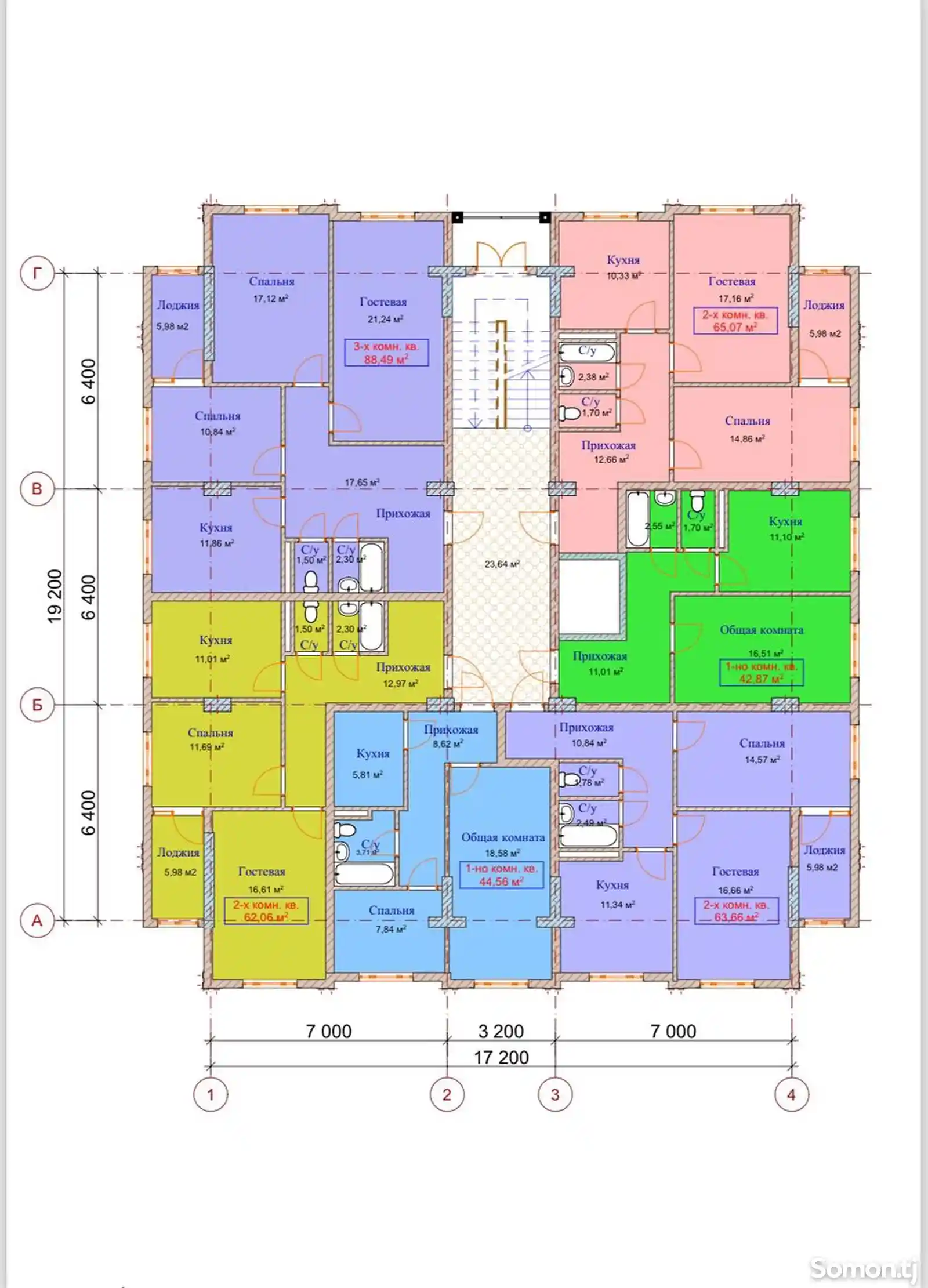 2-комн. квартира, 9 этаж, 63 м², Паспортный стол, ТРЗ, С Айни-8