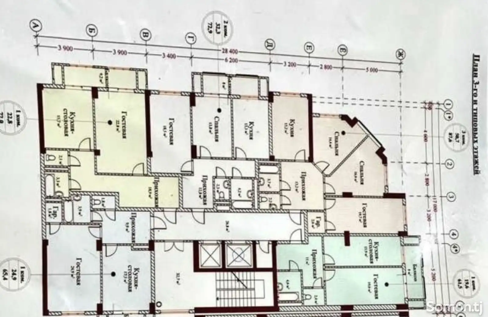 1-комн. квартира, 5 этаж, 62 м², 20 мкр ♧Рахими♧-4