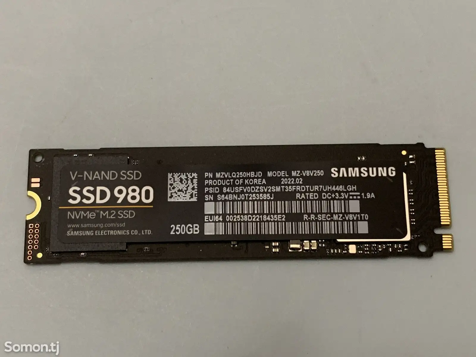 SSD накопитель Samsung 980 NVMe M.2 250gb