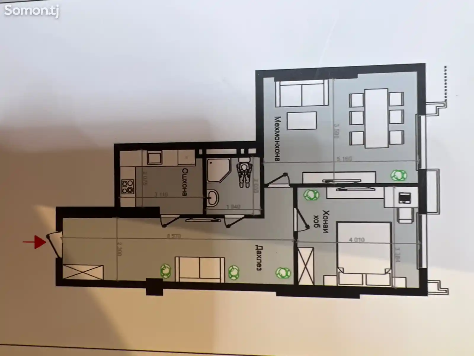 2-комн. квартира, 13 этаж, 66 м², Цирк-3