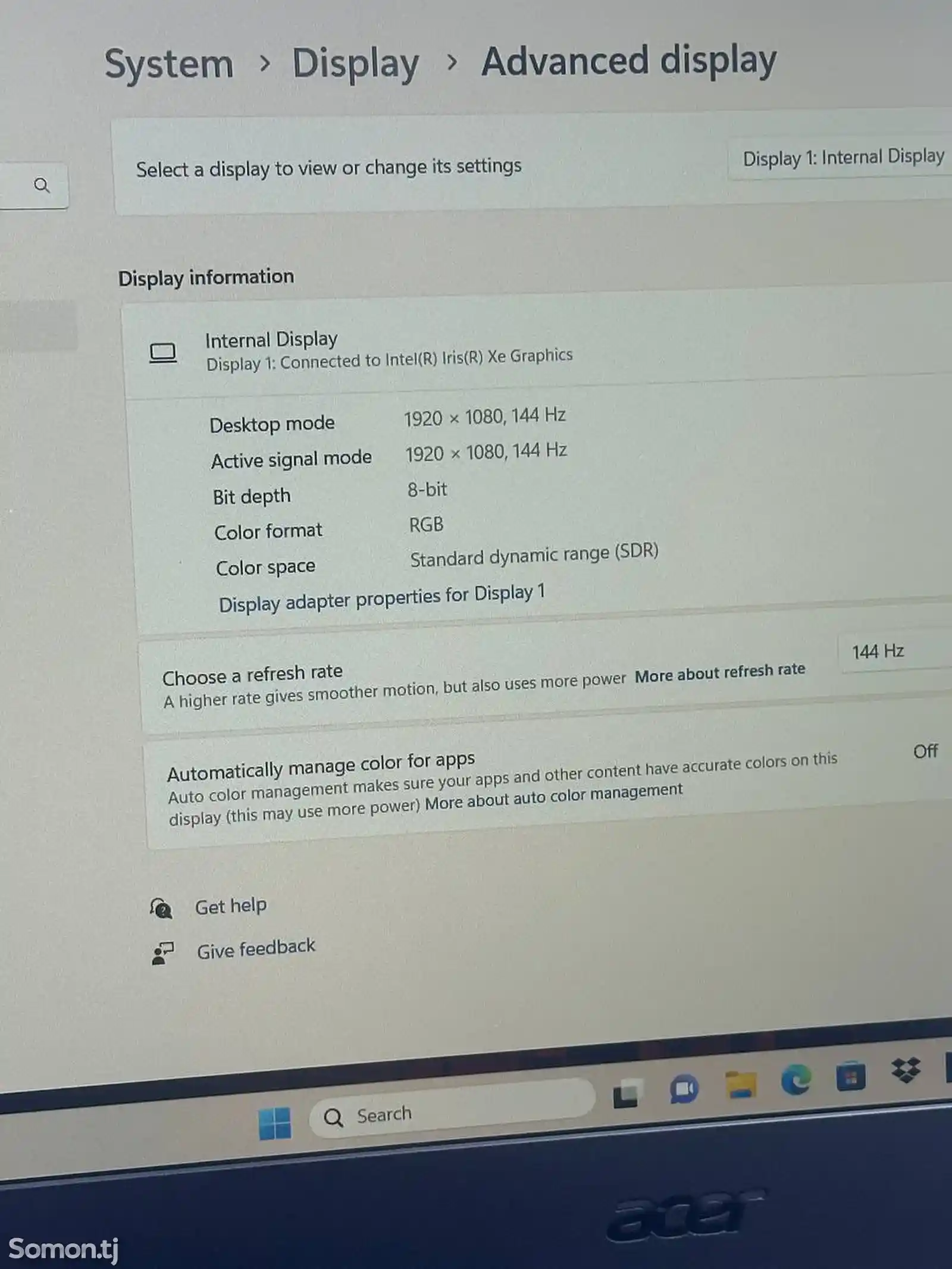 Ноутбук Acer Nitro5 An515 intel i5-12500-6