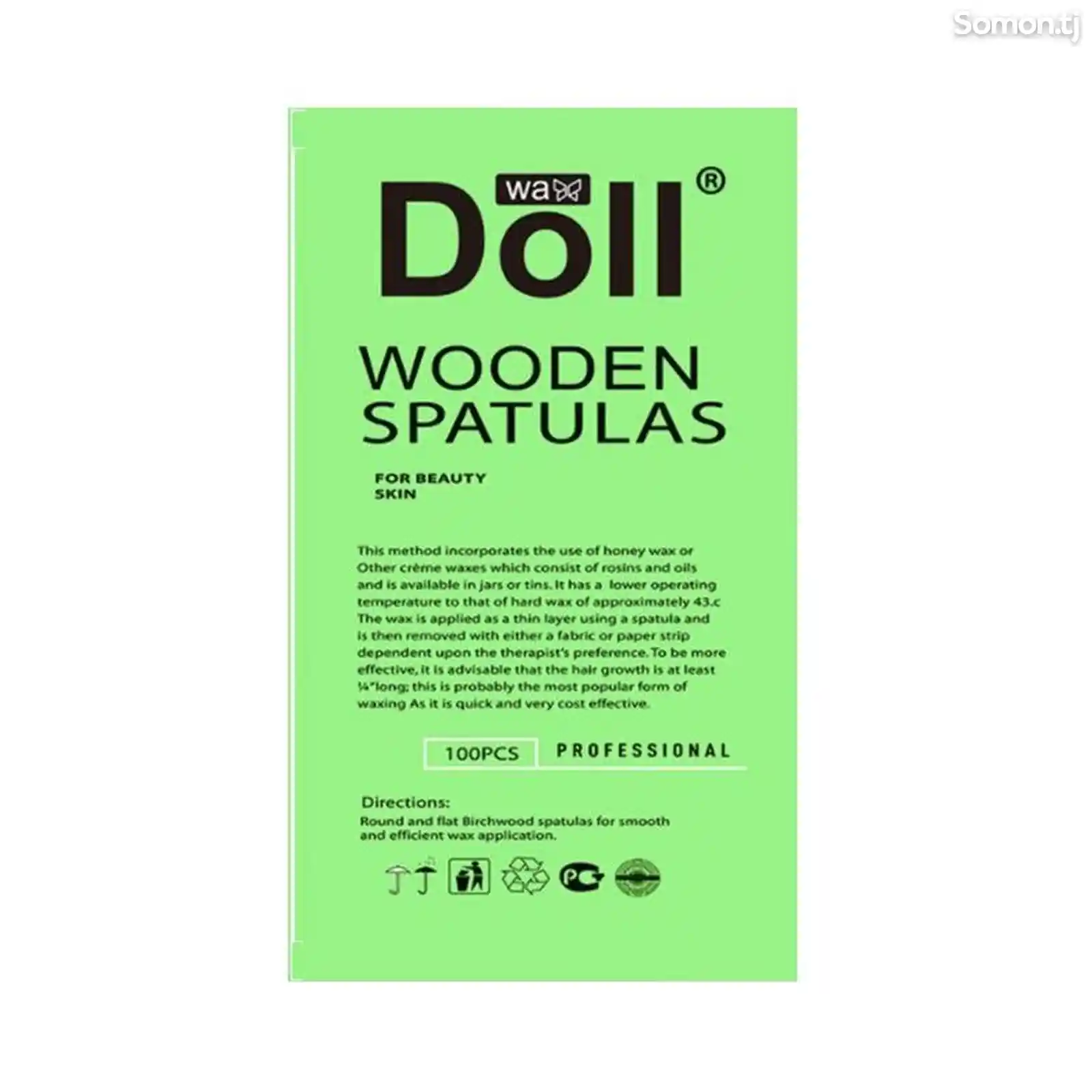 Палочка-шпатель Doll Wax YZ005 100 шт. для депиляции-1