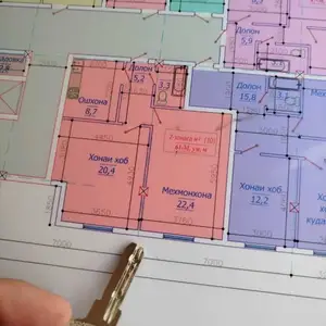 2-комн. квартира, 9 этаж, 61 м², гардиши фабрикаи Лелинград, колечи тибби