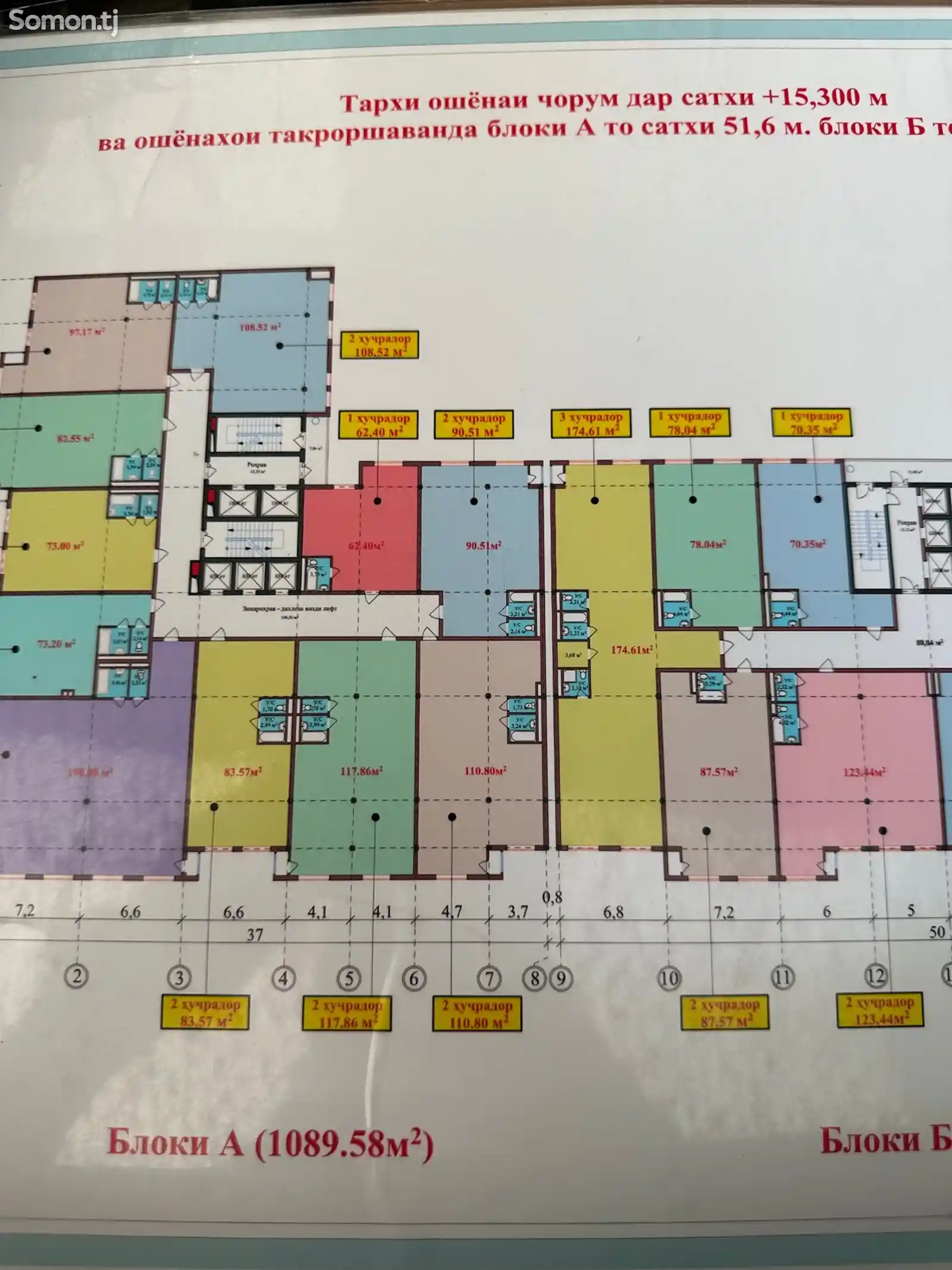 1-комн. квартира, 15 этаж, 111 м², Шохмансур-3