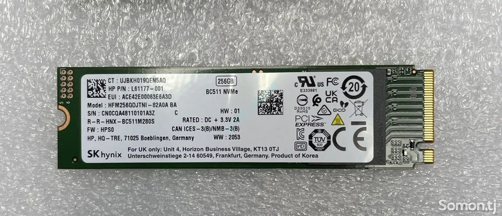 SSD накопитель SK Hynix 256GB SSD BC511 NVMe